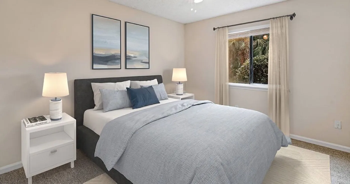Staged bedroom at Tidewater